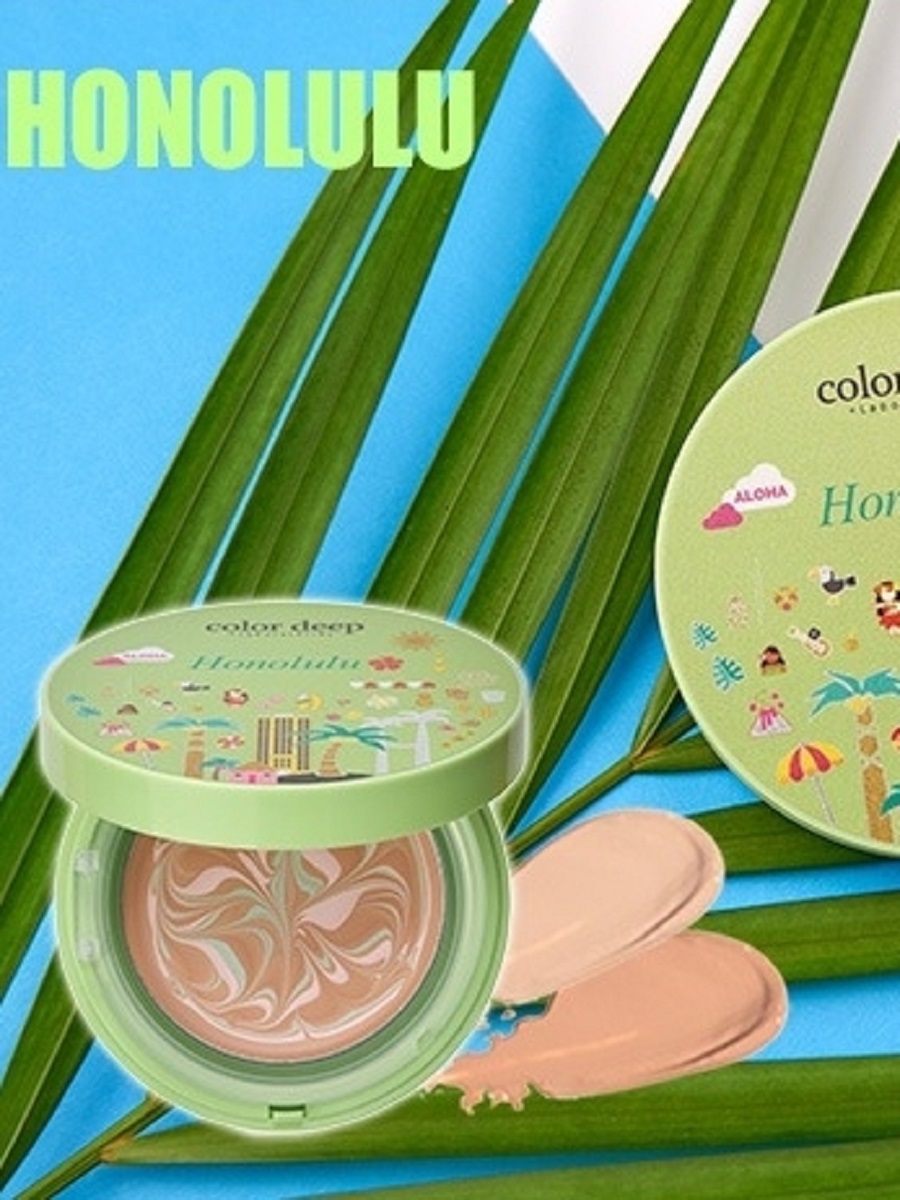 COLOR DEEP Кушон увлажняющий с коллагеном Хонолулу 23 тон бежевый