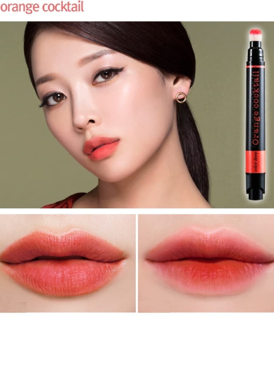 COLOR DEEP Orange Cocktail Тинт-кушон для губ, цвет Апельсиновый коктейль