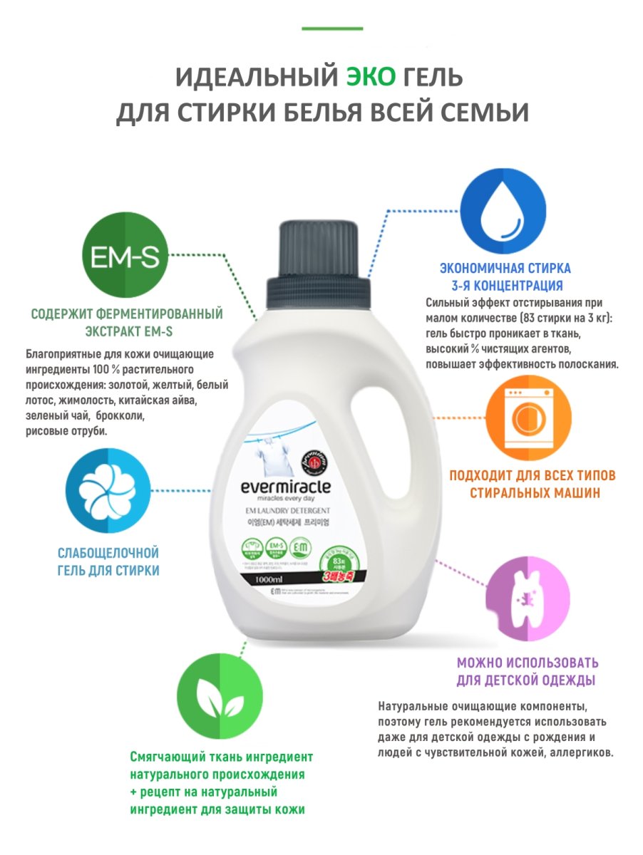 SALLIMI EM  Экологичный гель для стирки белья, запасной блок